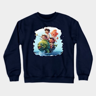 Kids on boat Crewneck Sweatshirt